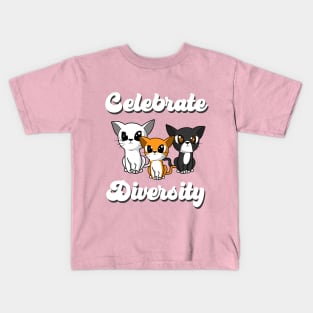 Celebrate Diversity (Pride, Cute Animal, Cats) Kids T-Shirt